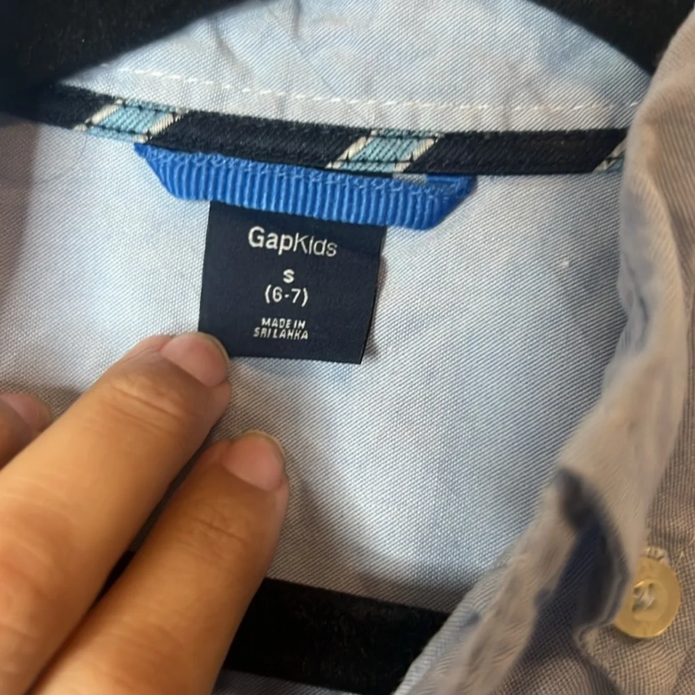 Gap Kids Formal Light Blue Button Up Long Sleeve Dress Shirt Boys‎ Size Small